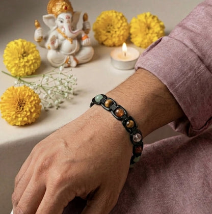Rinmukteshwar Siddh Metal Dhan Yog™ Bracelet (Matte Black)